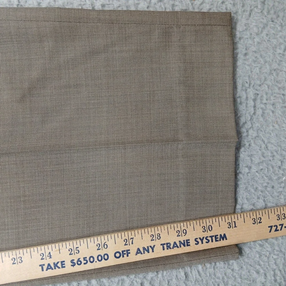 Paul Fredrick Dress Pants‎ Mens 40 Tan Plaid 100% Wool Flat Front Tailored